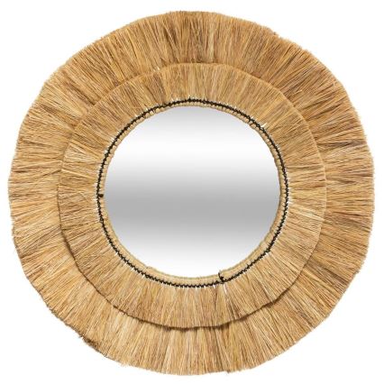 Atmosphera - Espelho de parede ALBA diâmetro 57 cm bastão de ráfia