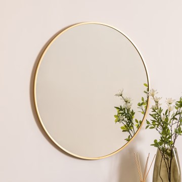 Atmosphera - Espelho de parede ALICE diâmetro 70 cm dourado