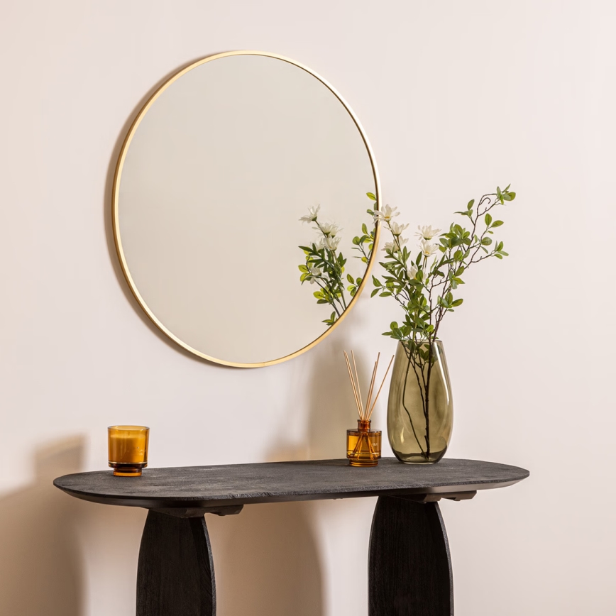 Atmosphera - Espelho de parede ALICE diâmetro 70 cm dourado
