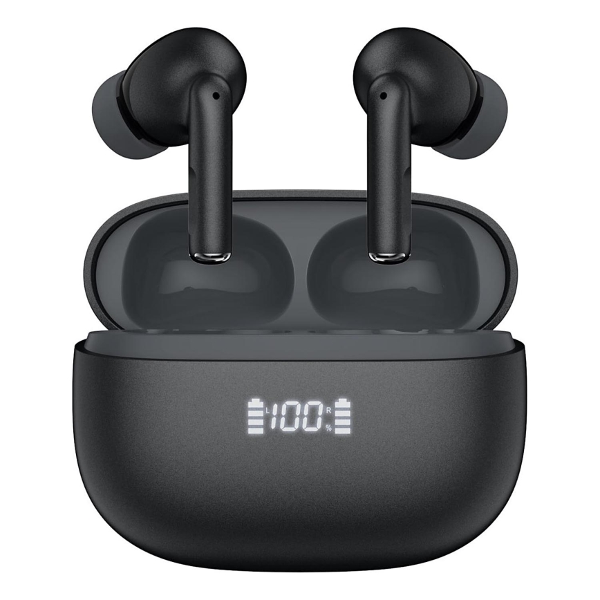 Auriculares sem fios com ANC+ENC 300 mAh + 2x 40 mAh preto