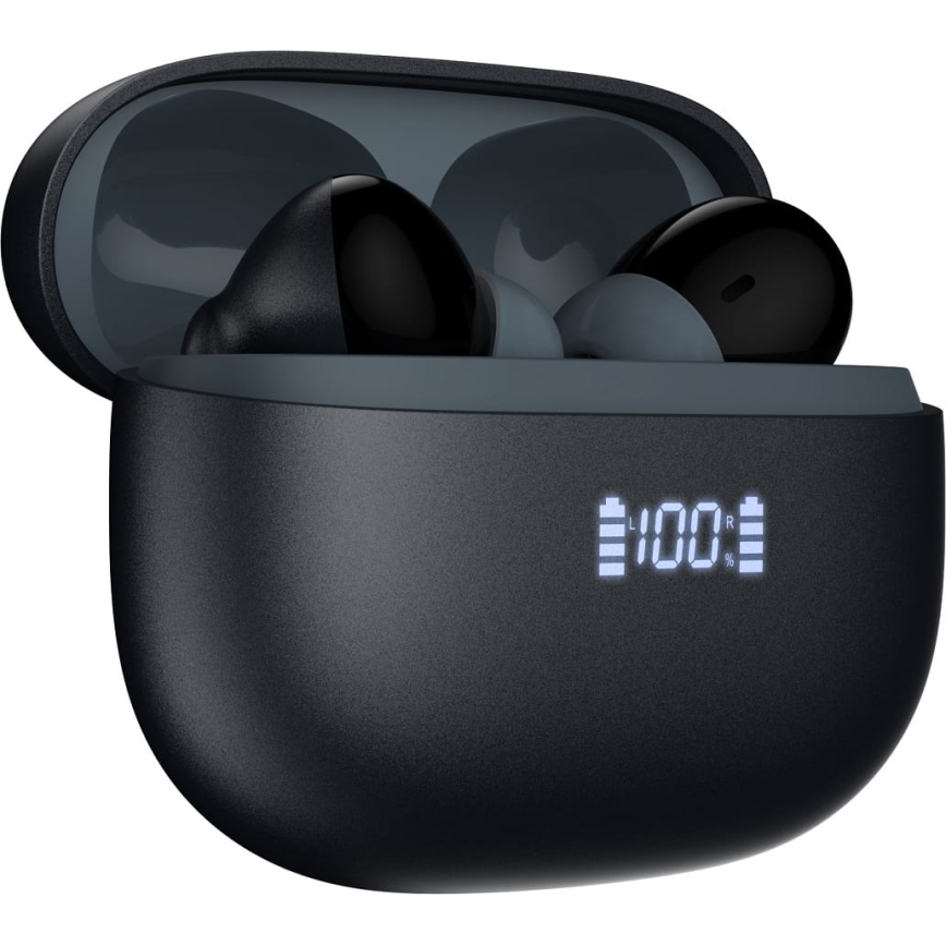 Auriculares sem fios com ANC+ENC 300 mAh + 2x 40 mAh preto