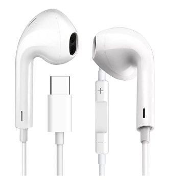 Auscultadores com microfone USB-C branco