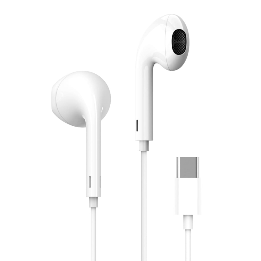 Auscultadores com microfone USB-C branco