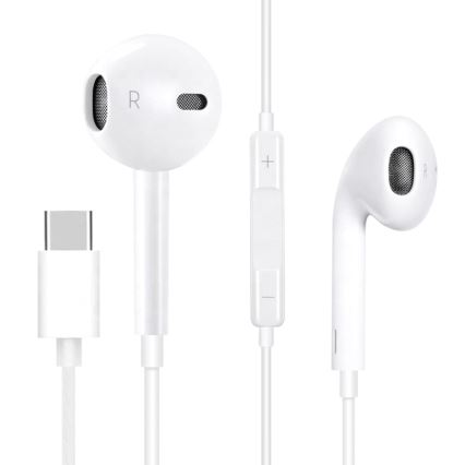 Auscultadores com microfone USB-C branco