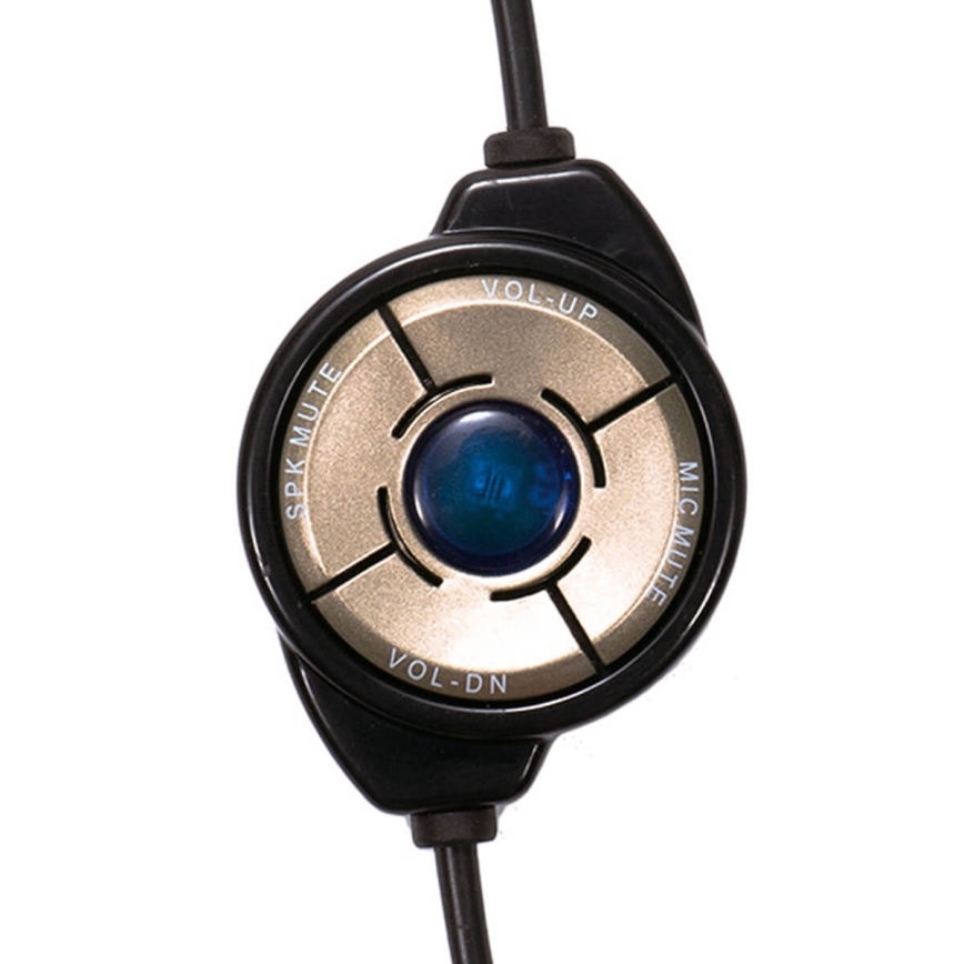 Auscultadores com um microfone preto USB