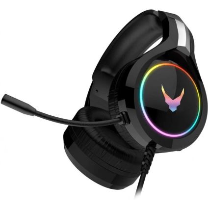 Auscultadores com um microfone VARR GAMING RGB USB preto