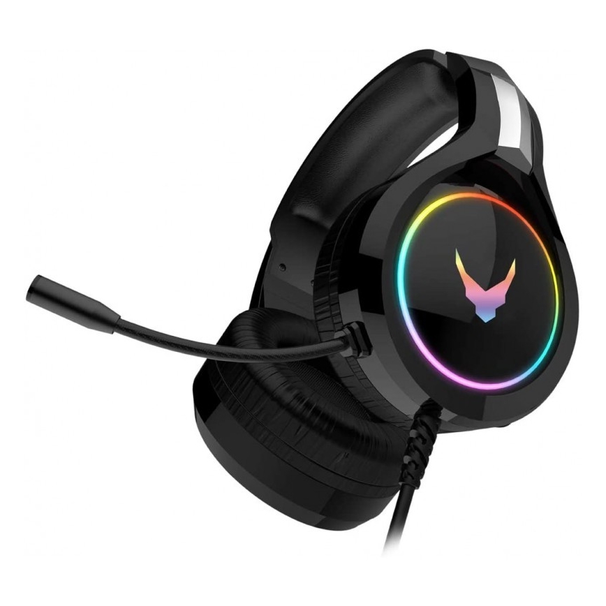Auscultadores com um microfone VARR GAMING RGB USB preto