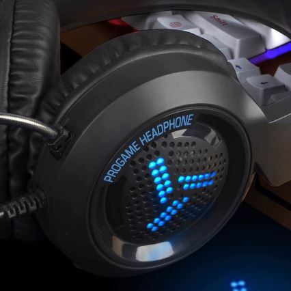 Auscultadores LED RGB VARR com microfone 3,5
