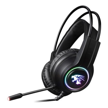 Auscultadores LED RGB VARR com microfone 3,5