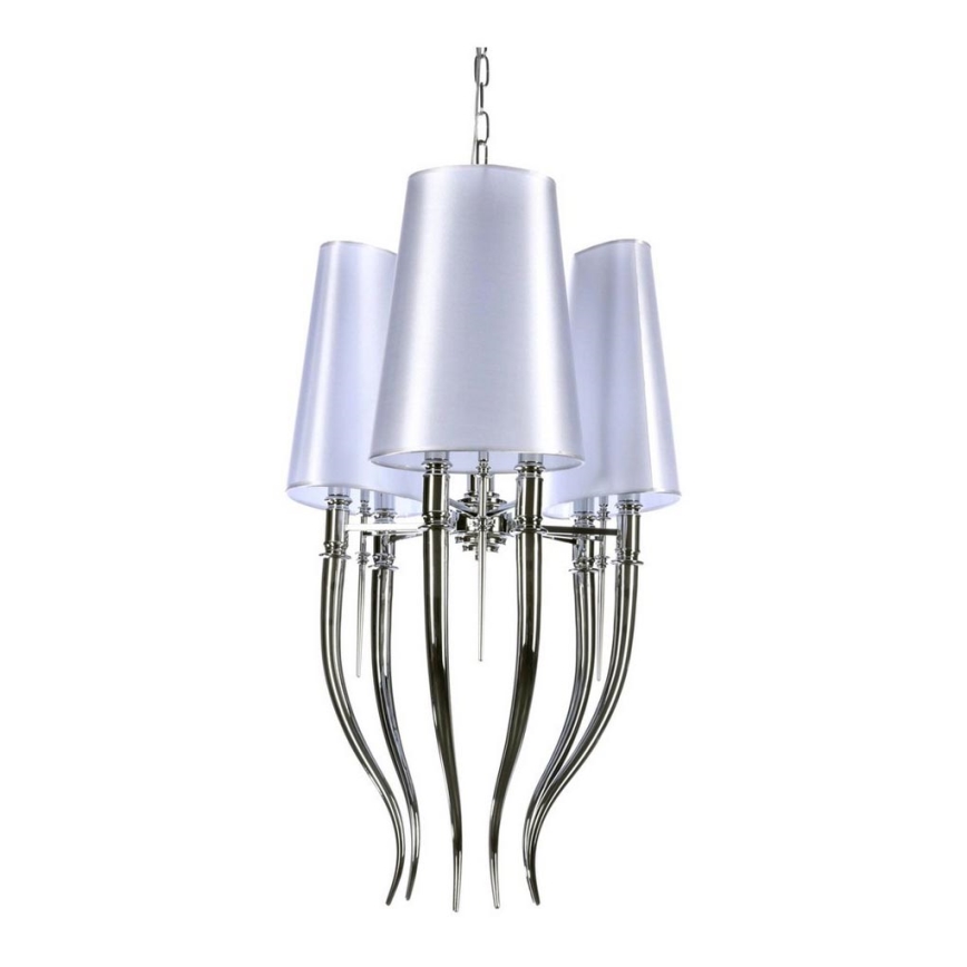 Azzardo AZ0028 - Candelabro suspenso DIABLO 6xE14/11W/230V branco