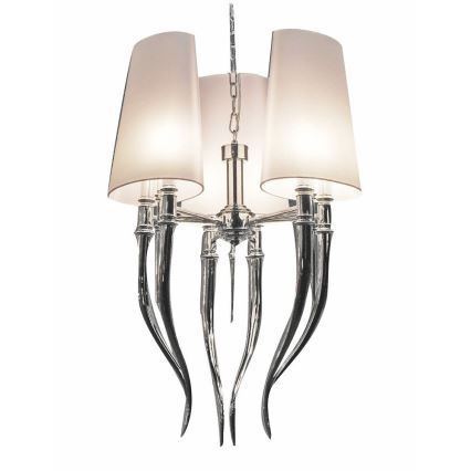 Azzardo AZ0028 - Candelabro suspenso DIABLO 6xE14/11W/230V branco