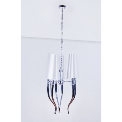 Azzardo AZ0028 - Candelabro suspenso DIABLO 6xE14/11W/230V branco
