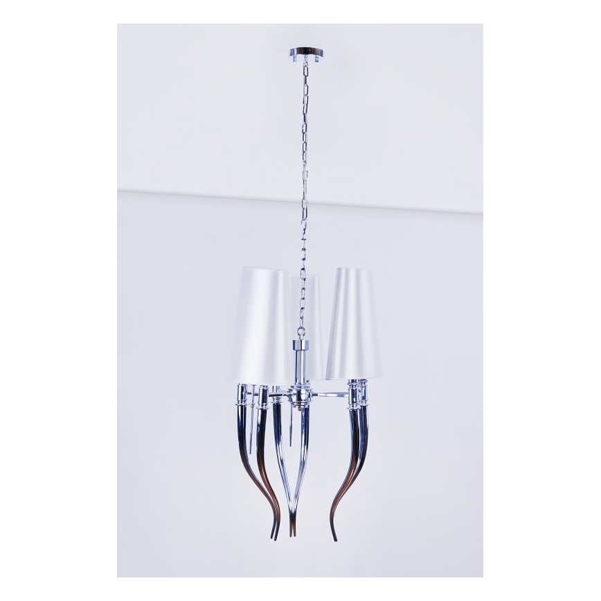 Azzardo AZ0028 - Candelabro suspenso DIABLO 6xE14/11W/230V branco