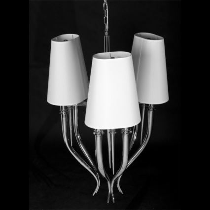 Azzardo AZ0028 - Candelabro suspenso DIABLO 6xE14/11W/230V branco