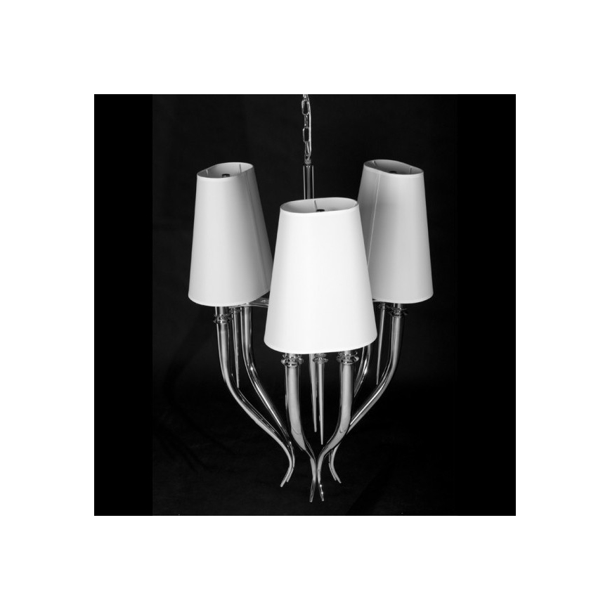 Azzardo AZ0028 - Candelabro suspenso DIABLO 6xE14/11W/230V branco
