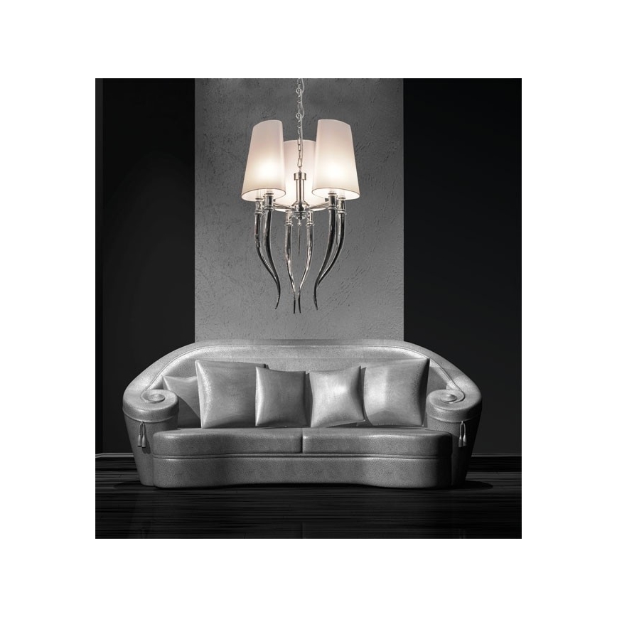 Azzardo AZ0028 - Candelabro suspenso DIABLO 6xE14/11W/230V branco