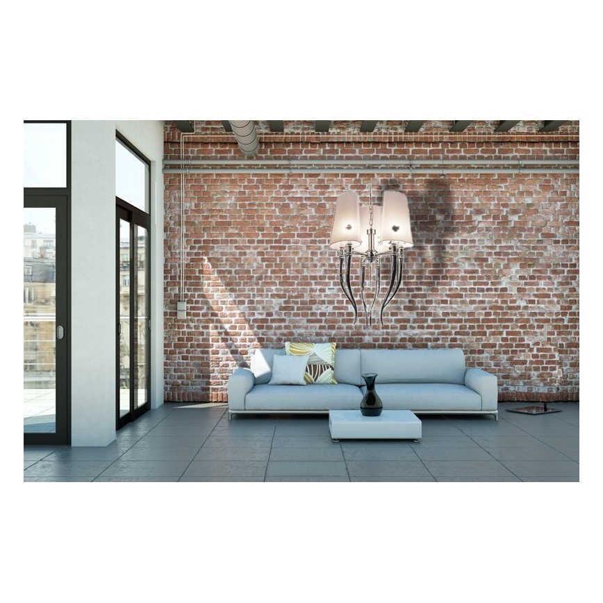 Azzardo AZ0028 - Candelabro suspenso DIABLO 6xE14/11W/230V branco
