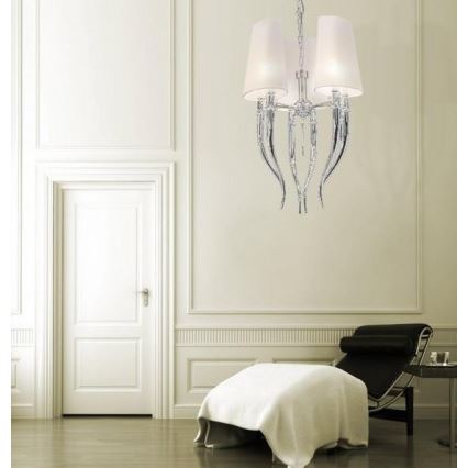 Azzardo AZ0028 - Candelabro suspenso DIABLO 6xE14/11W/230V branco