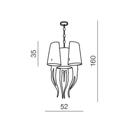 Azzardo AZ0028 - Candelabro suspenso DIABLO 6xE14/11W/230V branco