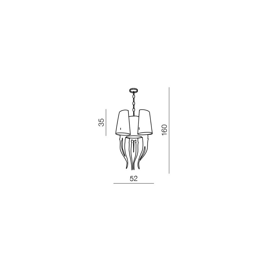 Azzardo AZ0028 - Candelabro suspenso DIABLO 6xE14/11W/230V branco