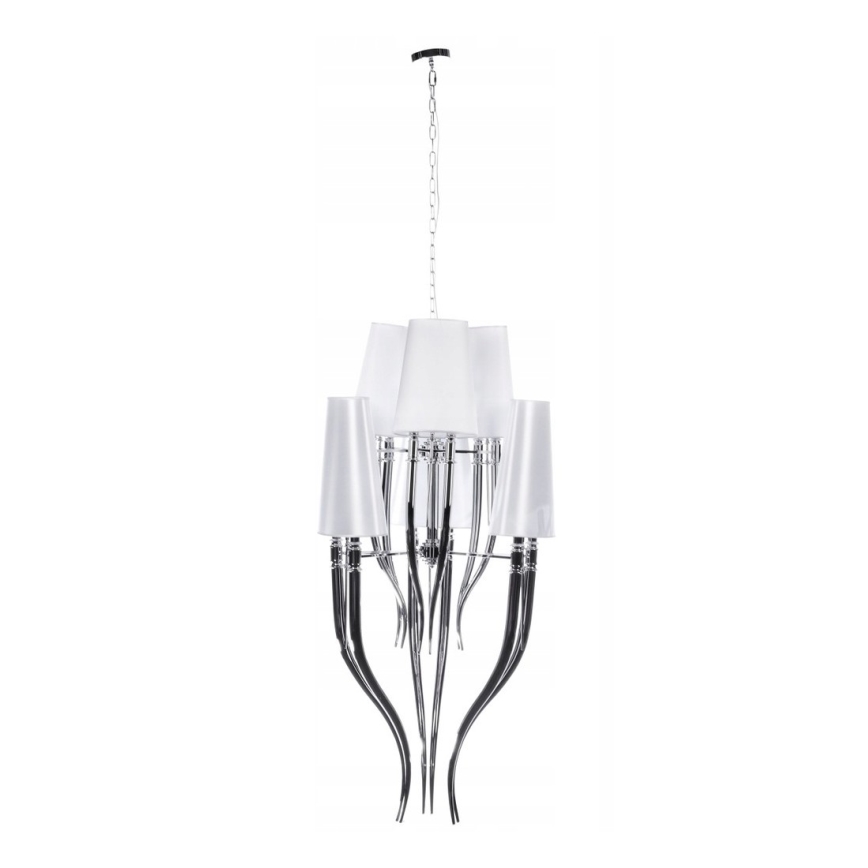 Azzardo AZ0173 - Candelabro suspenso DIABLO 12xE14/11W/230V branco