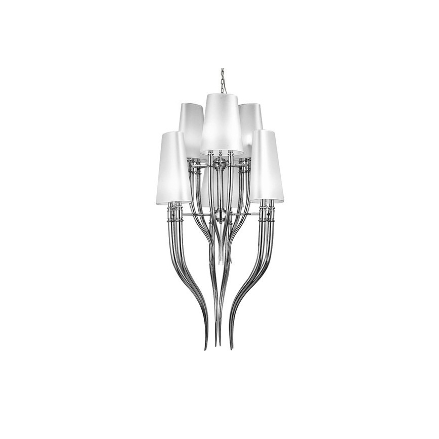 Azzardo AZ0173 - Candelabro suspenso DIABLO 12xE14/11W/230V branco