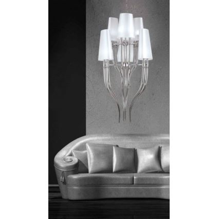 Azzardo AZ0173 - Candelabro suspenso DIABLO 12xE14/11W/230V branco