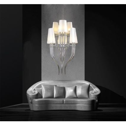 Azzardo AZ0173 - Candelabro suspenso DIABLO 12xE14/11W/230V branco
