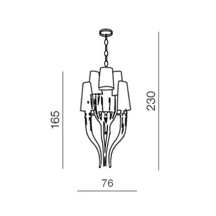 Azzardo AZ0173 - Candelabro suspenso DIABLO 12xE14/11W/230V branco
