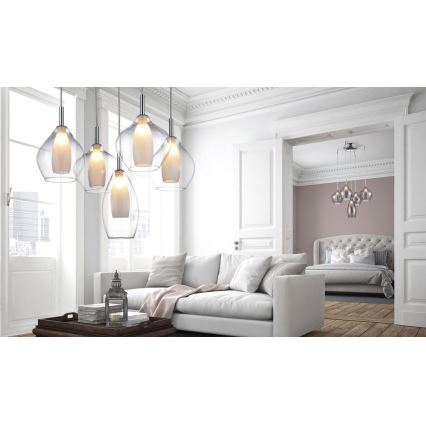 Azzardo AZ0722 - Candelabro num fio AMBER MILANO 5xG9/40W/230V