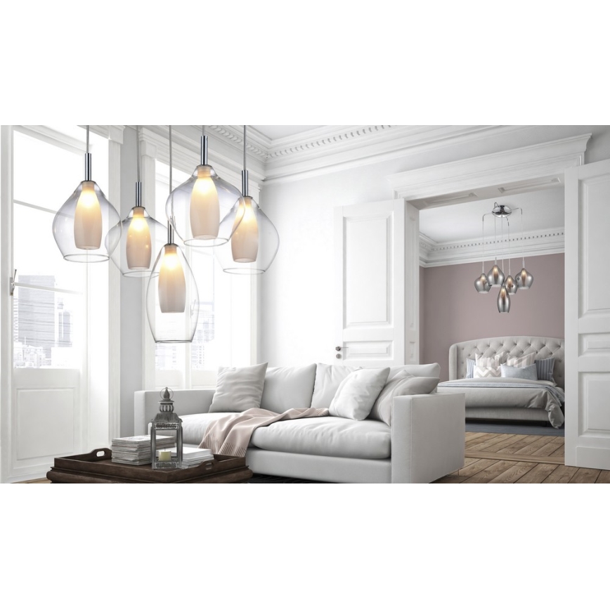 Azzardo AZ0722 - Candelabro num fio AMBER MILANO 5xG9/40W/230V