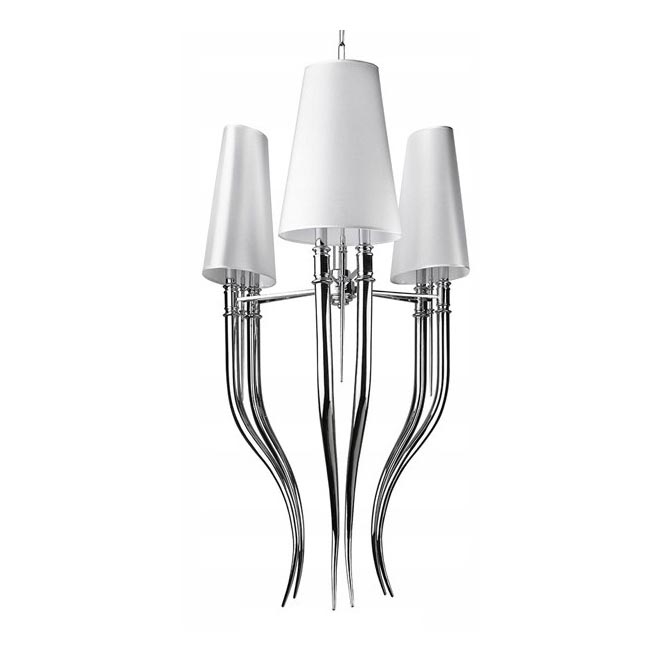 Azzardo AZ1232 - Candelabro suspenso DIABLO 6xE14/11W/230V branco