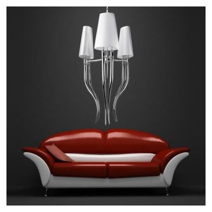 Azzardo AZ1232 - Candelabro suspenso DIABLO 6xE14/11W/230V branco