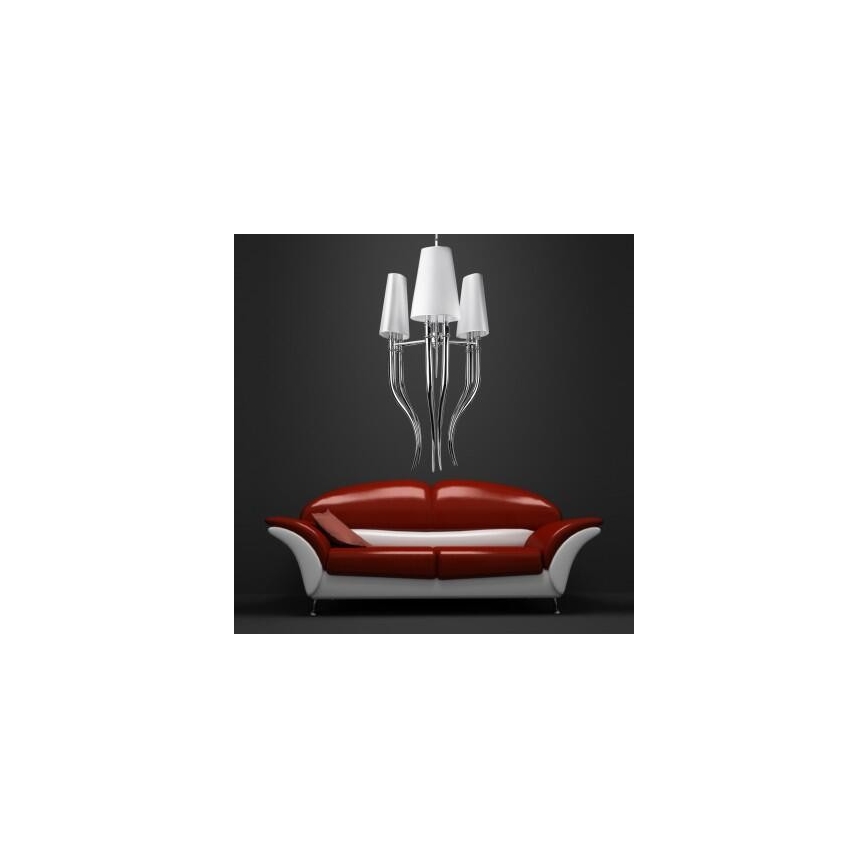 Azzardo AZ1232 - Candelabro suspenso DIABLO 6xE14/11W/230V branco