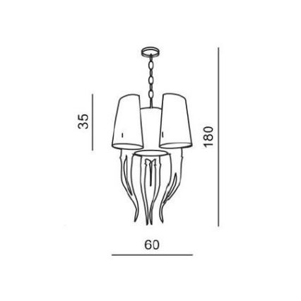 Azzardo AZ1232 - Candelabro suspenso DIABLO 6xE14/11W/230V branco