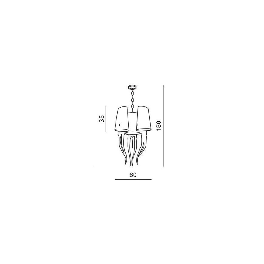 Azzardo AZ1232 - Candelabro suspenso DIABLO 6xE14/11W/230V branco
