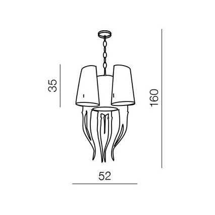Azzardo AZ1345 - Candelabro suspenso DIABLO 6xE14/11W/230V preto
