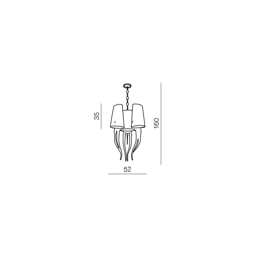 Azzardo AZ1345 - Candelabro suspenso DIABLO 6xE14/11W/230V preto