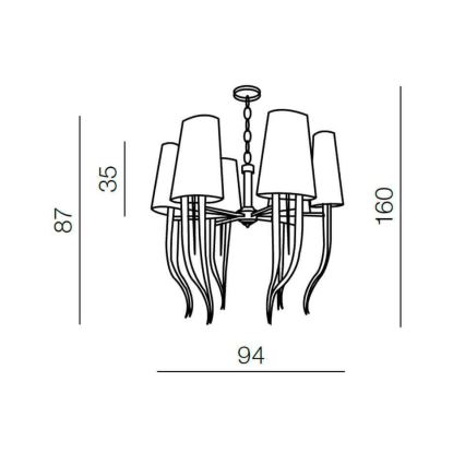 Azzardo AZ1389 – Candelabro DIABLO 12×E14/11W/230V Branco