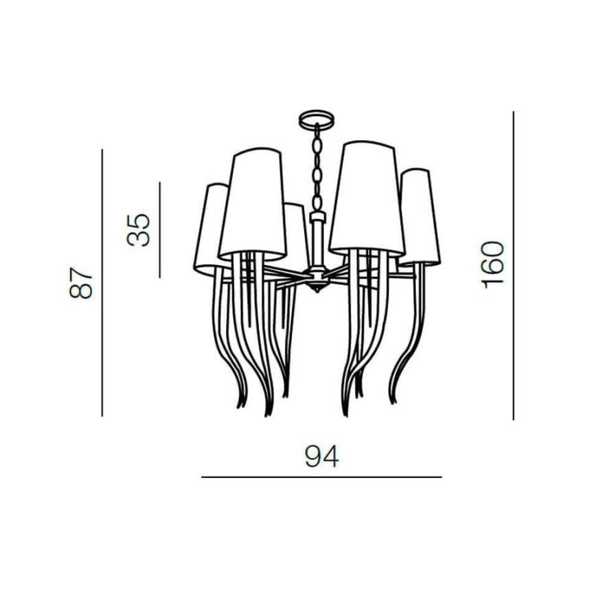 Azzardo AZ1389 – Candelabro DIABLO 12×E14/11W/230V Branco