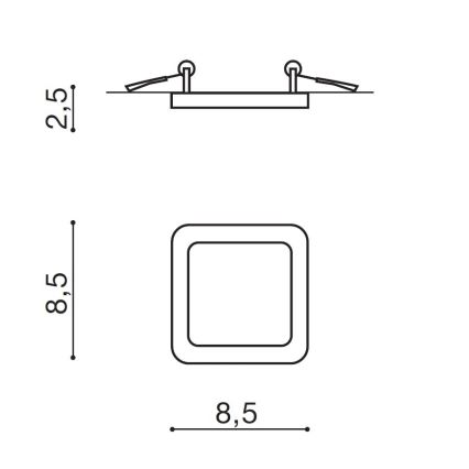 Azzardo AZ2833 - Foco de encastrar LED para casa de banho  SLIM 1xLED/6W/230V IP44 CRI 90