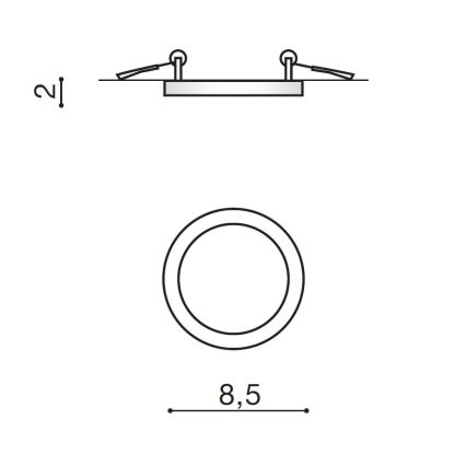 Azzardo AZ2835 - Foco de encastrar LED para casa de banho  SLIM 1xLED/6W/230V IP44 CRI 90