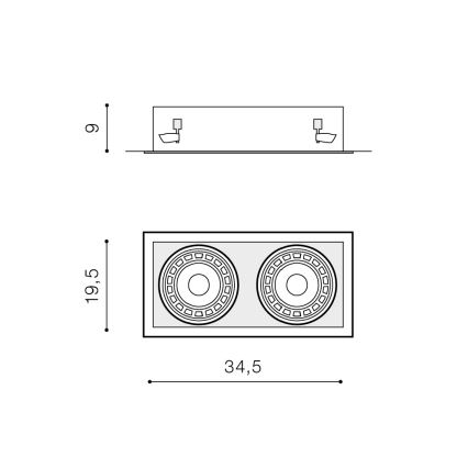 Azzardo AZ2875 - Plafonier NOVA 2xGU10-ES111/50W/230V