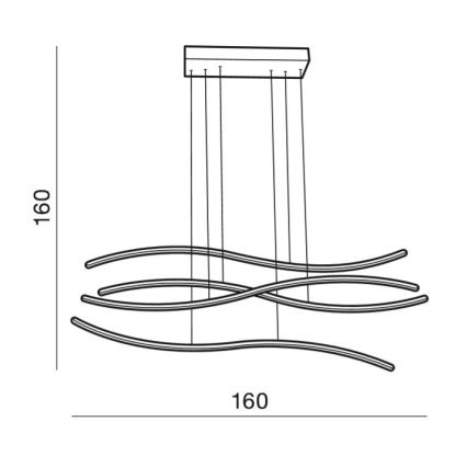 Azzardo AZ2913 - Candelabro num fio fosco LED WAVES 1xLED/70W/230V