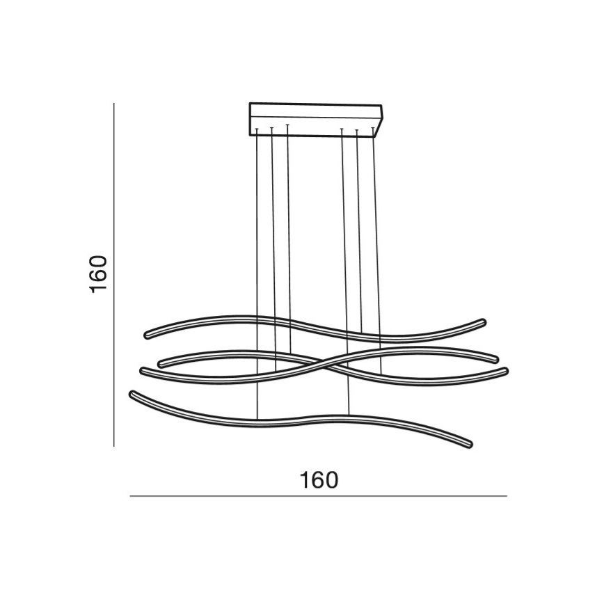 Azzardo AZ2913 - Candelabro num fio fosco LED WAVES 1xLED/70W/230V