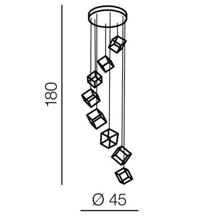 Azzardo AZ3151 - Candelabro suspenso LED com regulação STRANGE LED/150W/230V