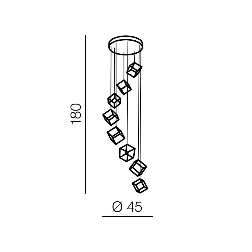 Azzardo AZ3151 - Candelabro suspenso LED com regulação STRANGE LED/150W/230V