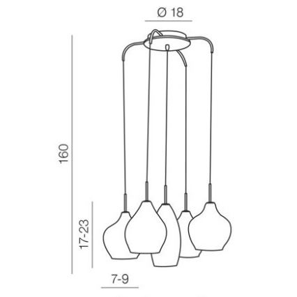 Azzardo AZ3172 - Candelabro num fio MILANO 5xG9/40W/230V