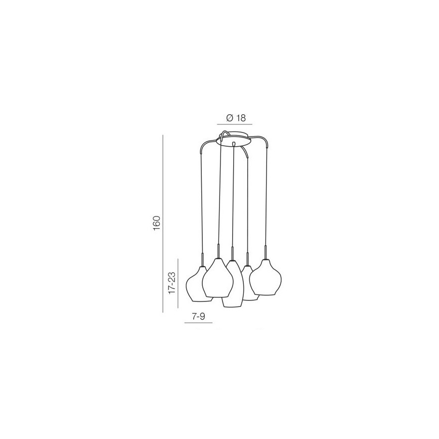 Azzardo AZ3172 - Candelabro num fio MILANO 5xG9/40W/230V