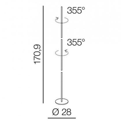 Azzardo AZ3205 - Candeeiro de chão LED TETA LED/33W/230V